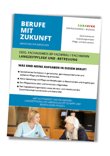 Flyer Langzeitpflege und Betreuung Langzeitpflege